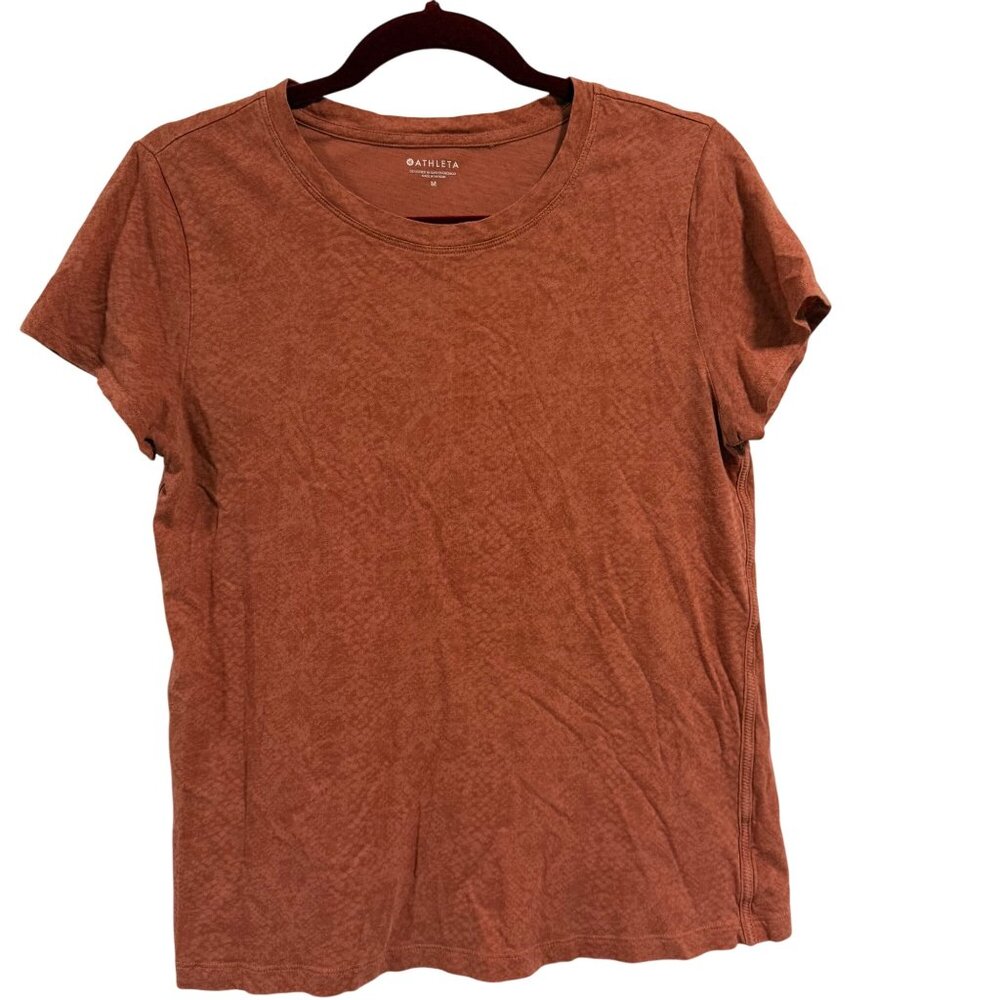Athleta Cotton Daily Snake Tee Orange Size M